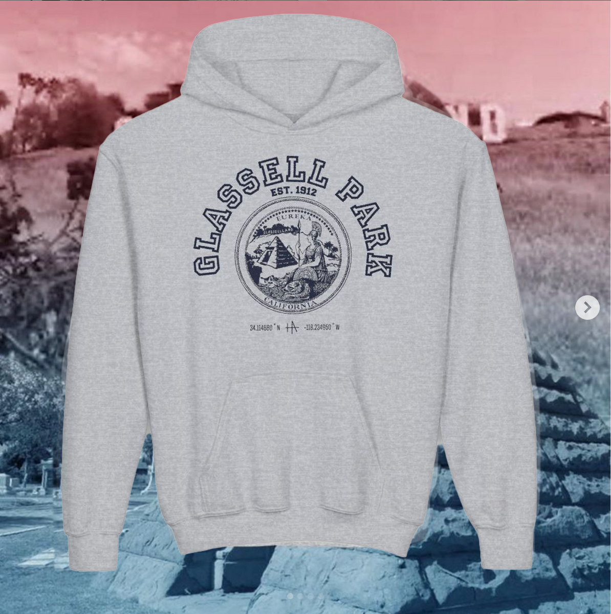 Glassell Park Hoodie (Youth) GREY- - Main Image