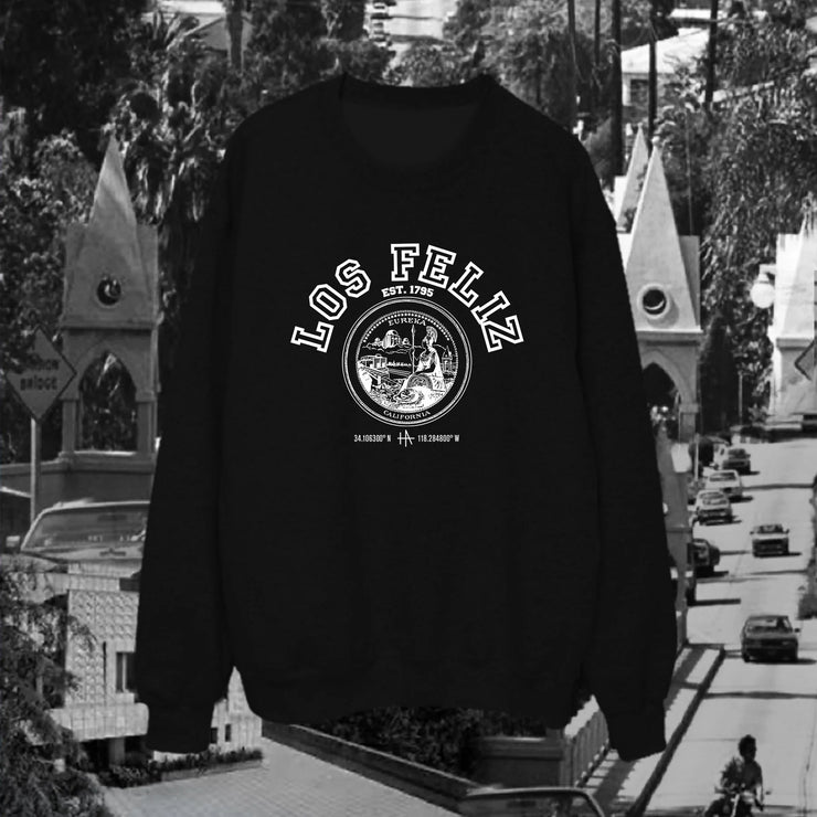 Los Feliz Crew Neck Sweatshirt - BLACK-