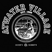 Los Angeles Atwater Village pullover crew neck in white on black - classic vintage style