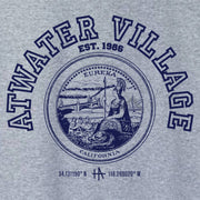 Los Angeles Atwater Village pullover crew neck in navy on grey / gray - classic vintage style