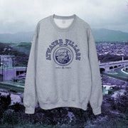 Los Angeles Atwater Village pullover crew neck in navy on grey / gray - classic vintage style