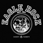 Los Angeles Eagle Rock pullover hoodie in white on black - classic vintage style