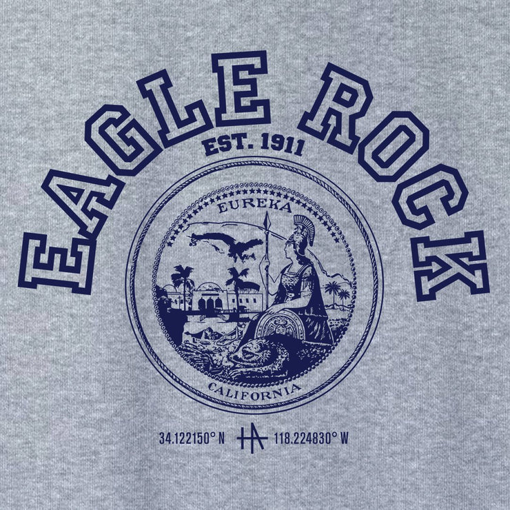 Los Angeles Eagle Rock pullover crew neck in navy on grey / gray - classic vintage style