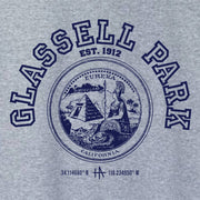 Los Angeles Glassell Park pullover crew neck in navy on grey / gray - classic vintage style