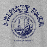 Los Angeles Leimert Park pullover hoodie in navy on grey / gray - classic vintage style