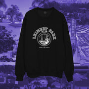 Los Angeles Leimert Park pullover crew neck in white on black - classic vintage style