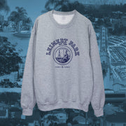 Los Angeles Leimert Park pullover crew neck in navy on grey / gray - classic vintage style