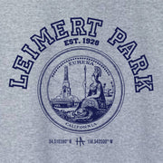 Los Angeles Leimert Park pullover crew neck in navy on grey / gray - classic vintage style