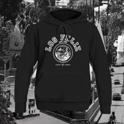 Los Angeles Los Feliz pullover hoodie in white on black - classic vintage style