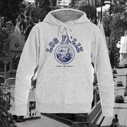 Los Angeles Los Feliz pullover hoodie in navy on grey / gray - classic vintage style