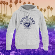 Los Angeles Silvelake  pullover hoodie in navy on gray / grey - classic vintage style